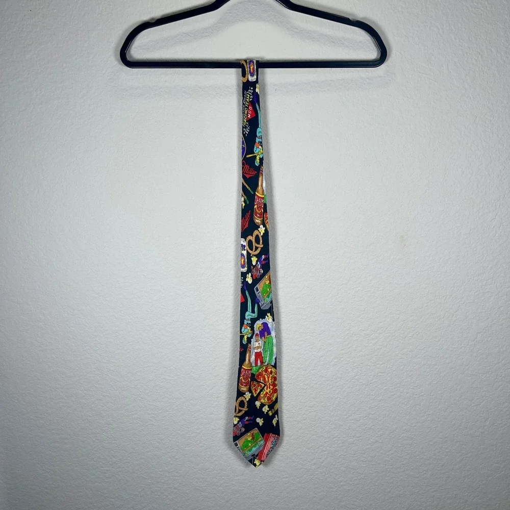 Novelty Necktie Beer Pizza Food Print Party‎ Funky Tie